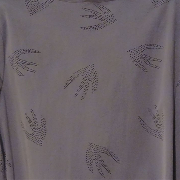 Nanette Lepore -Gray Zip-Up Jacket,Ruched Sleeves, Sparrow Design, Front Pockets - Picture 7 of 15